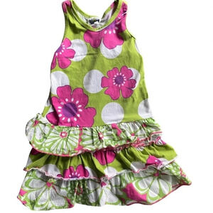 CORKY’S KIDS BOUTIQUE GIRLS FLORAL WHITE PINK DRESS TANK TOP SUMMER SIZE 6 6X